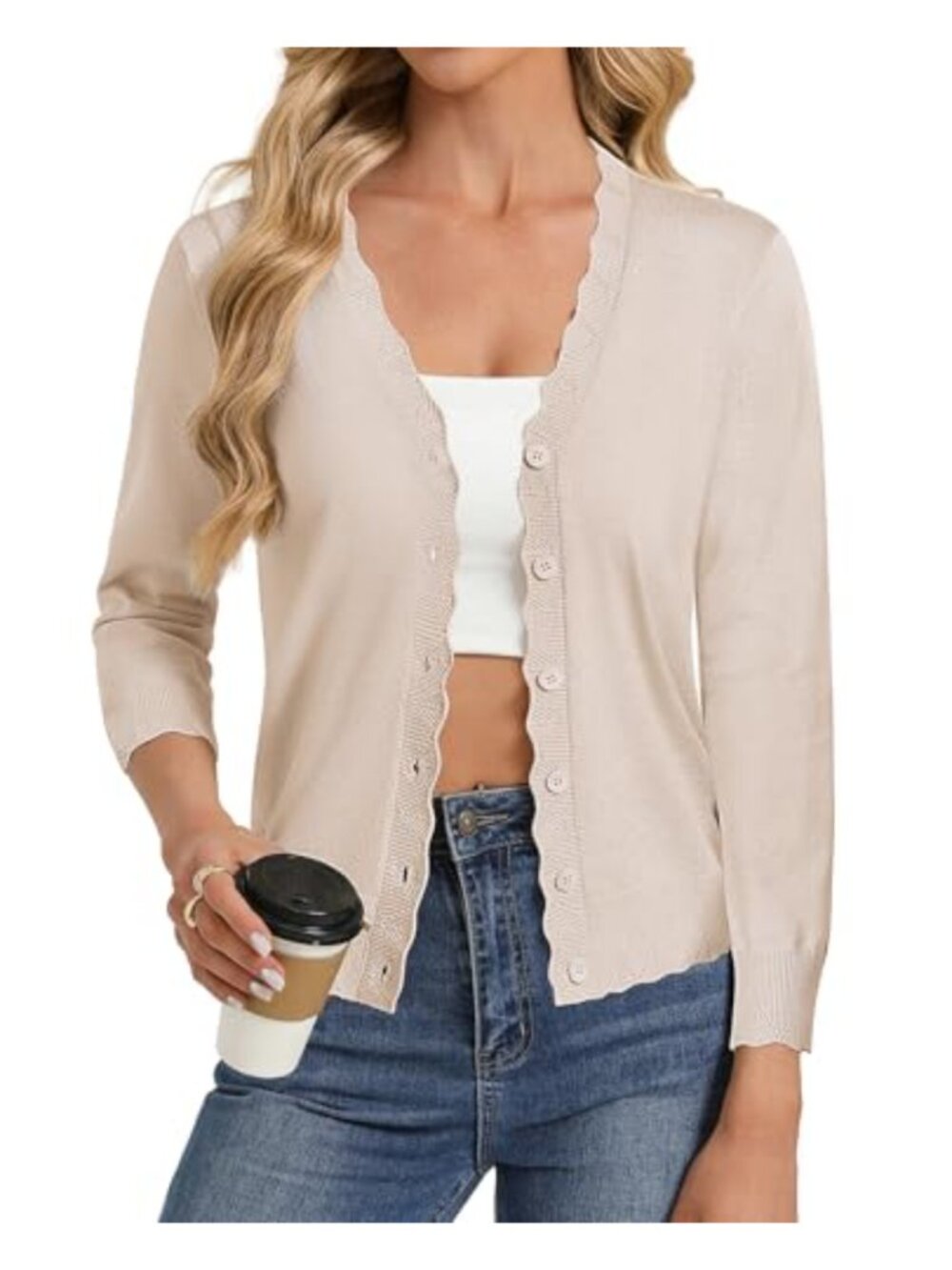 Women's Long Sleeve Button Down Cardigan Sweater - Lightweight Knit Shrug,